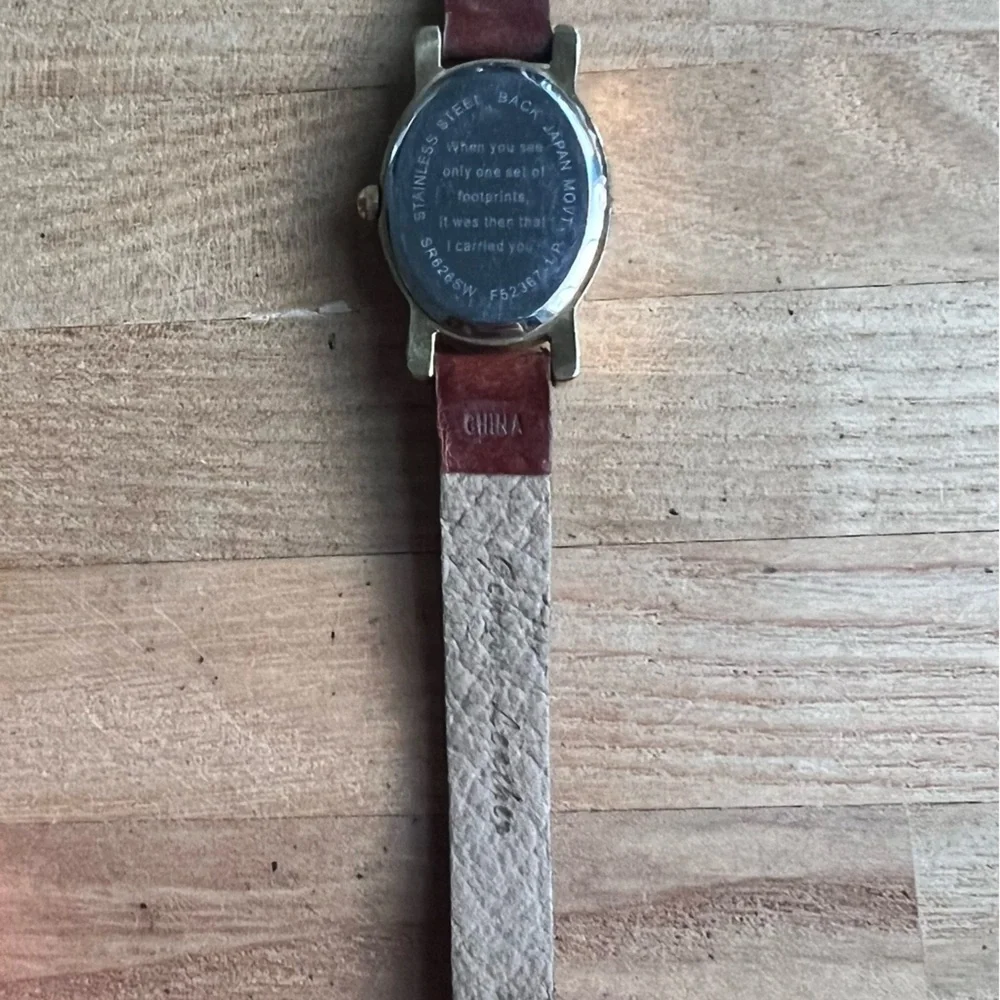 Unbranded ladies Christian prayer leather watch NEW BATTERY